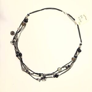 Women’s Bohemian Black and Silver Multilayer Necklace